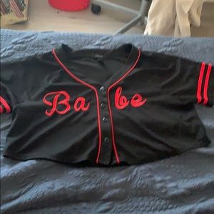 jersey style babe crop top